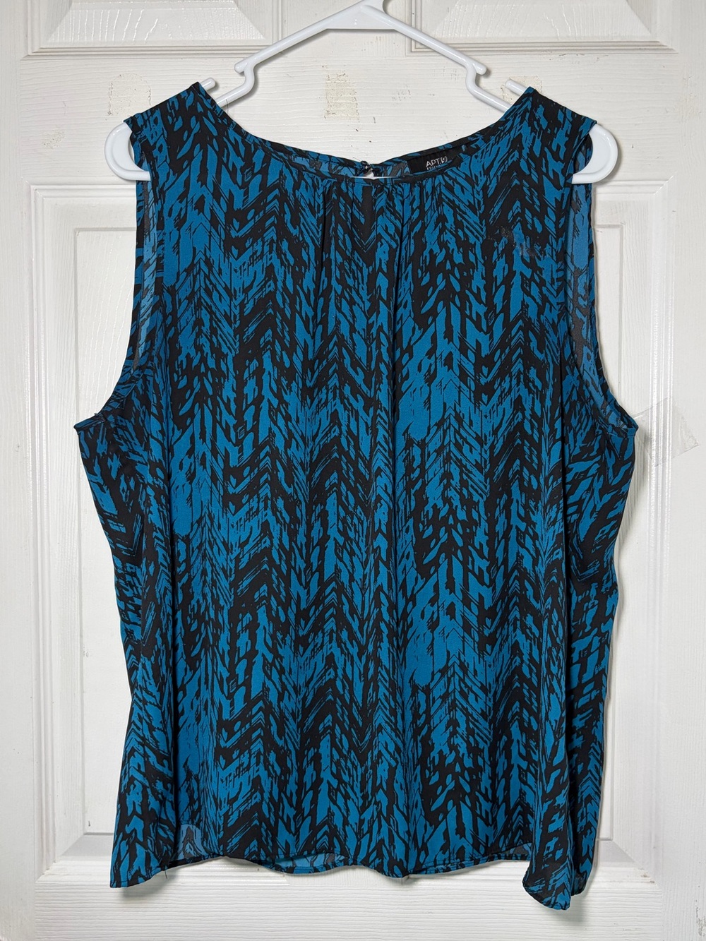 Apt. 9 Blue & Black Patterned Sleeveless Camisole Sz XL